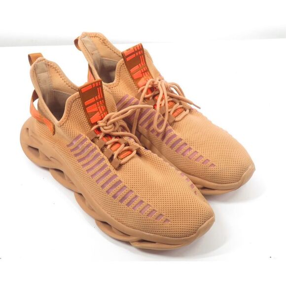 Abborora Men Casual Mesh Sneakers Sock Shoe Light BROWN Size 46 US 11 - Picture 1 of 8